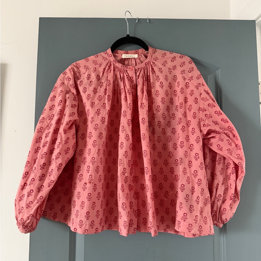 Doen Jane Sunflower Pink Floral Blouse Sz XS